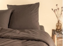 Taie d'oreiller 60x60 Satin de coton bio - Brun 2