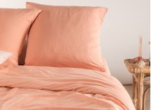 Taie d'oreiller 60x60 Satin de coton bio - Peach 2