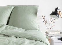 Taie d'oreiller 60x60 Satin de coton bio - Tilleul 2