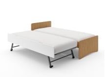 Lit gigogne 90x200 HECTOR - Chêne/Blanc - 6