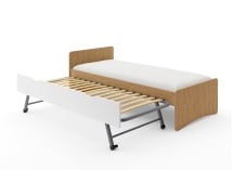 Lit gigogne 90x200 HECTOR - Chêne/Blanc - 8