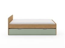 Lit gigogne 90x200 HECTOR - Chêne/Vert - 3