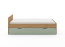 Lit gigogne 90x200 HECTOR - Chêne/Vert - 3