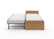 Lit gigogne 90x200 HECTOR - Chêne/Vert - 5