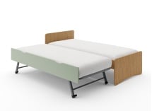 Lit gigogne 90x200 HECTOR - Chêne/Vert - 6