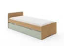 Lit gigogne 90x200 HECTOR - Chêne/Vert - 4