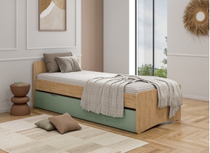 Cama nido 90x200 HECTOR - Roble/Verde