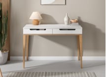 Bureau 2 tiroirs VOLT – Blanc/Bois - 2
