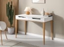 Bureau 2 tiroirs VOLT – Blanc/Bois - 1