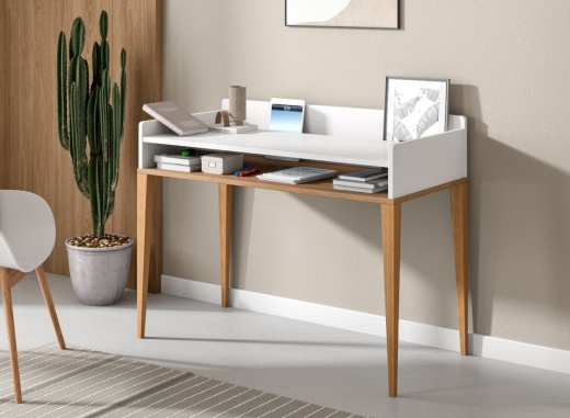 Escritorio con compartimento VOLT – Blanco/Madera