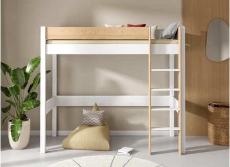 Lit mezzanine 90x190cm en pin massif HOYA - 2