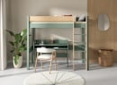 Lit mezzanine 90x190cm en pin massif HOYA Kaki - 4