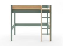 Lit mezzanine 90x190cm en pin massif HOYA Kaki - 8