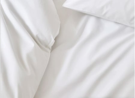 Lenzuolo con angoli matrimoniale Percalle di Cotone 120 fili - Bianco