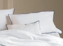 Taie d'oreiller Percale - Blanc & Bleu Marine - 1