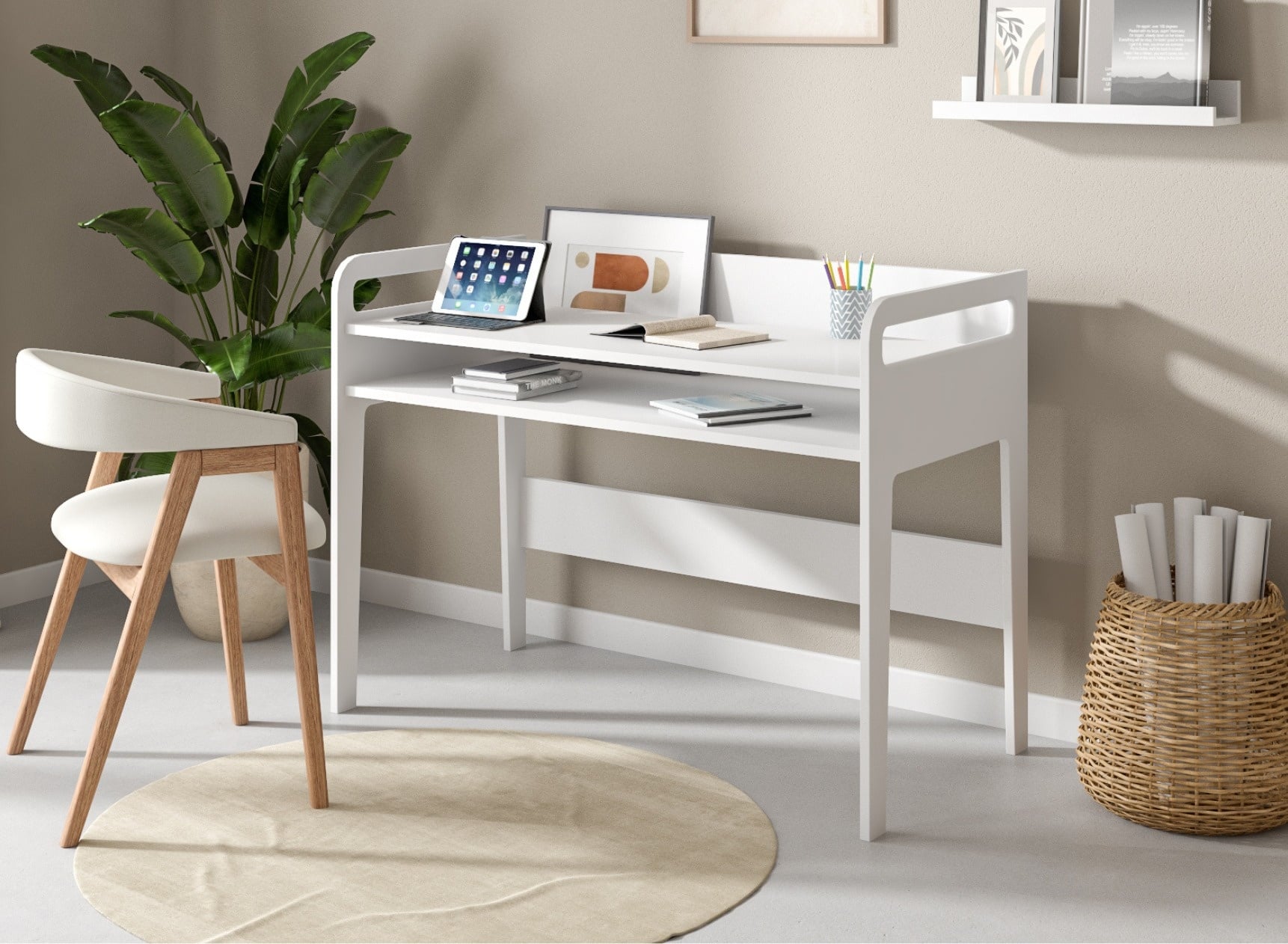 Bureau à casier ARLES - Blanc 1