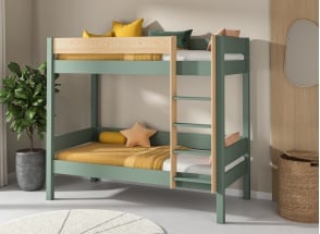 Letto a castello in pino massello 90x190 HOYA - Kaki/Pino