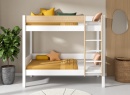 Lit superposé en pin massif 90x190 HOYA - Blanc 2