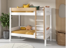 Lit superposé en pin massif 90x190 HOYA - Blanc 1