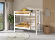 Lit superposé en pin massif 90x190 HOYA - Blanc 3