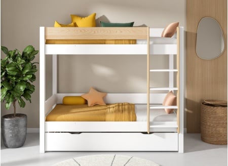 Lit superposé 3 places 90x190 HOYA - Blanc 1