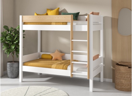 Triple bunk bed in solid pine 90x190 HOYA + 3 mattresses