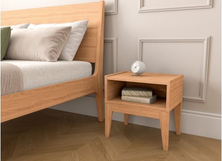 Bed 140x200 & nachtkastjes GABRIEL - Beuk