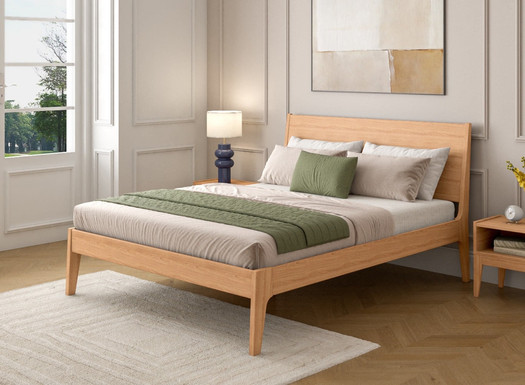 Solid wood bed 140x200 GABRIEL - Beech