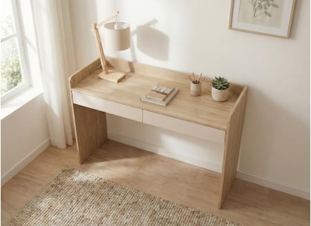 Scrivania con 2 cassetti LILO - Rovere/Sabbia