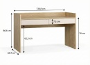Bureau avec 2 tiroirs LILO  Chêne/Sable - 6