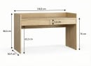 Bureau avec 2 tiroirs LILO  Chêne - 5