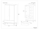 Armoire 2 portes 1 tiroir VOLT – Blanc/Hêtre - 4