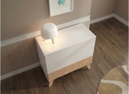 Commode 3 tiroirs HAXO – Blanc/Pin Nateo Concept - 2