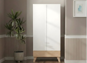 HAXO 2-door 1-drawer wardrobe - White/Pine
