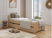 Lit enfant 90x200 HECTOR - Chêne - 5