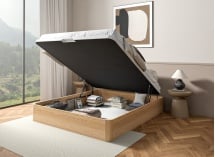 Lit coffre 140x200 en bois massif HOYA - Pin 2