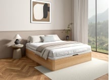 Lit coffre 160x200 en bois massif HOYA - Pin 1