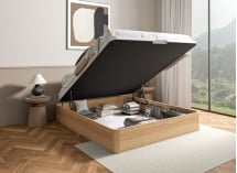 Lit coffre 160x200 en bois massif HOYA - Pin 2