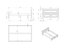 Lit double 140x200 avec tête de lit ROMANE - 9