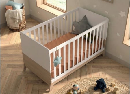 EKKO 70x140 convertible baby cot - White/Oak