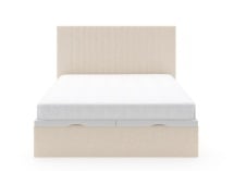 Lit coffre 160x200 avec tête de lit ALOE - Crème - 9