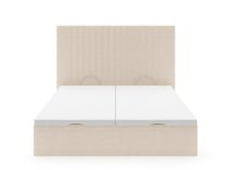 Lit coffre 160x200 avec tête de lit ALOE - Crème - 7