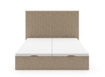 Lit coffre 160x200 avec tête de lit ALOE - Beige - 7