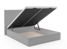 Lit coffre 160x200 avec tête de lit ALOE - Gris clair - 7