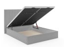 Lit coffre 160x200 avec tête de lit ALOE - Gris clair - 7