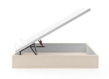Lit coffre 140x200 en tissu grainé ALOE - Crème - 8