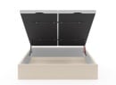 Lit coffre 140x200 en tissu grainé ALOE - Crème - 10