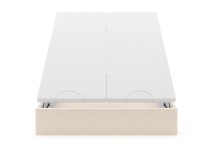 Lit coffre 140x200 en tissu grainé ALOE - Crème - 11