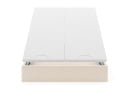 Lit coffre 140x200 en tissu grainé ALOE - Crème - 11