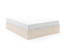 Lit coffre 140x200 en tissu grainé ALOE - Crème - 6